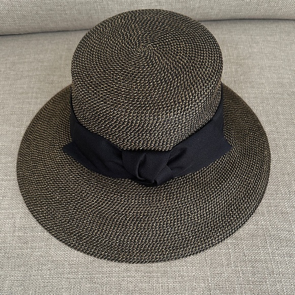 Eric Javits Woven Tan and Black Hat